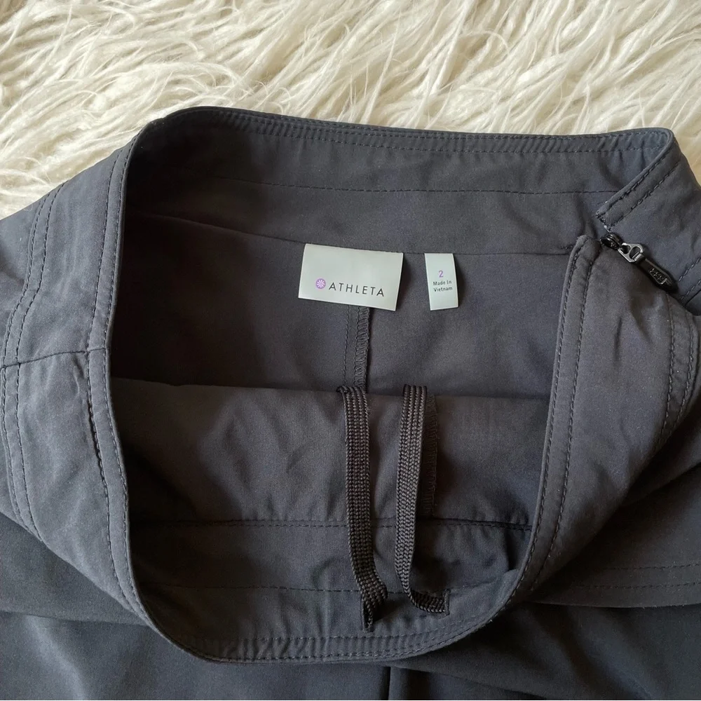 Athleta Everyday Skort Black Tennis Skater Skirt Shorts UPF 50+ #983365 EUC Sz 2